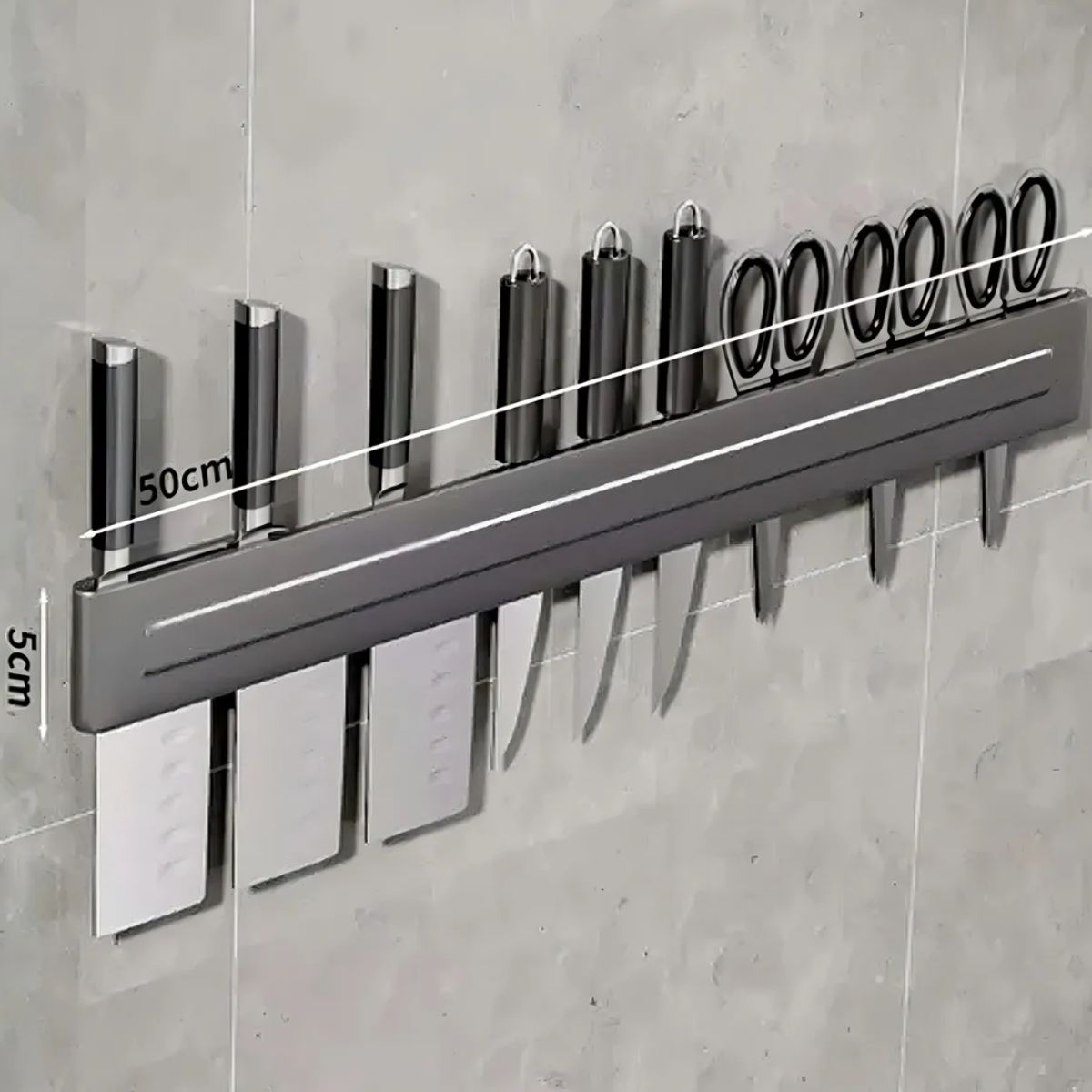 OKAY - Barra 50cm Para Cuchillos Metales Cocina Color Negro