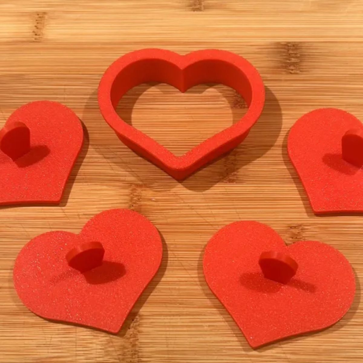 GENERICO - Cortador y Sellos Galletas amor - San Valentín (pack 4 un)