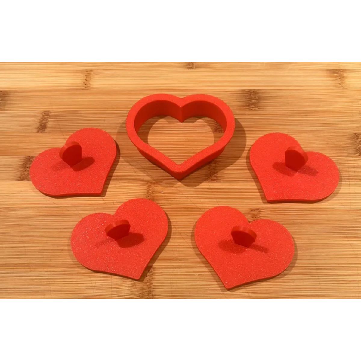 GENERICO - Cortador y Sellos Galletas amor - San Valentín (pack 4 un)
