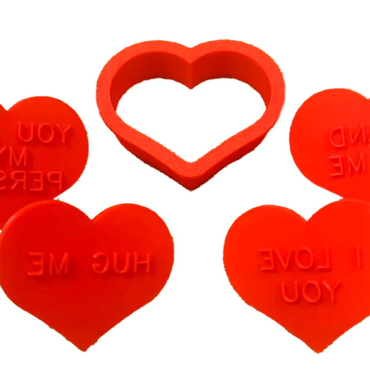 GENERICO - Cortador y Sellos Galletas amor - San Valentín (pack 4 un)