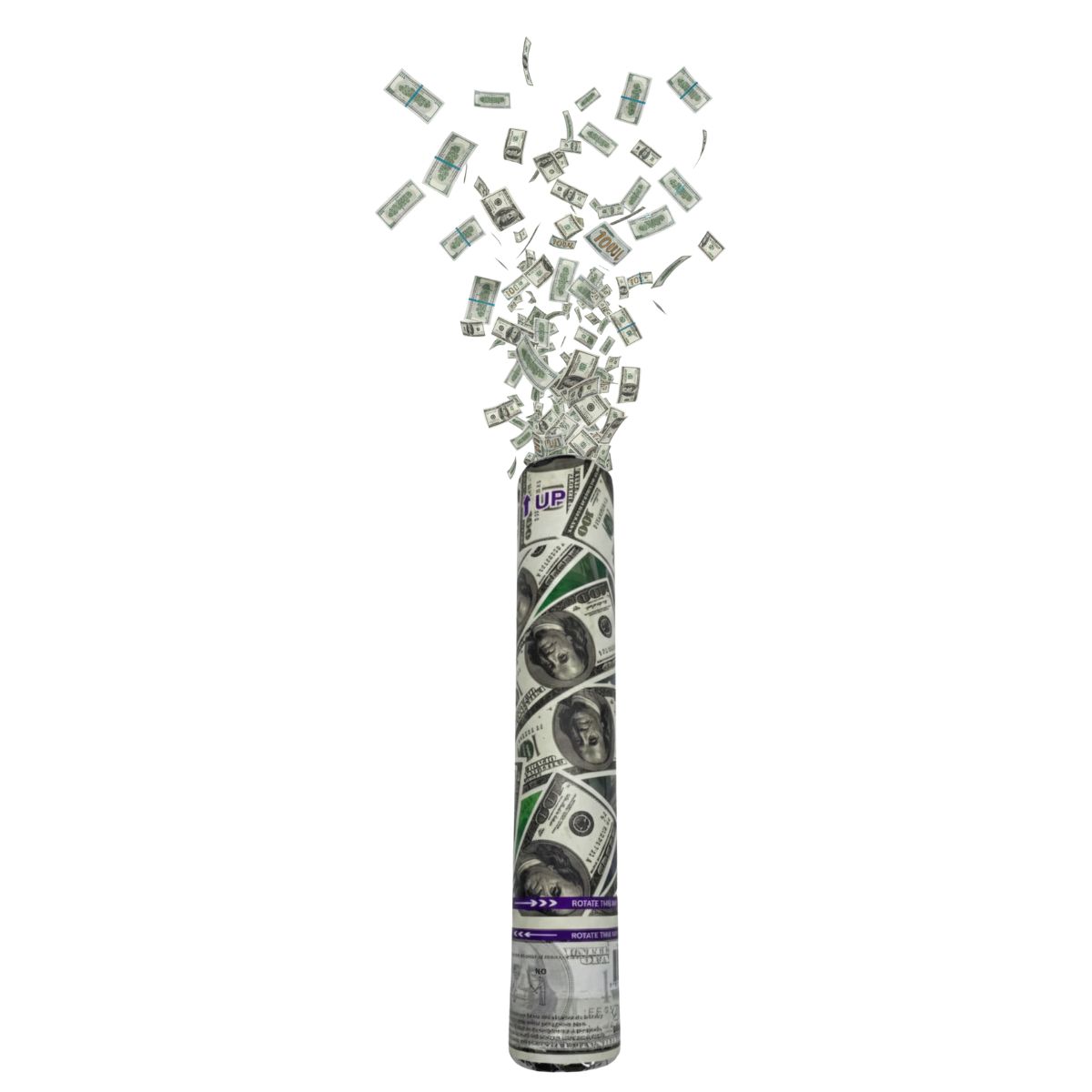 EKOL TACTICA MILITAR - Pack 3 Cañón Confeti Dólar Cotillón Año Nuevo