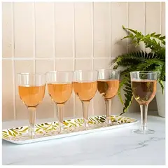 PASTELERIUS - 40 Copas De Vino Copa Acrilico Copa Plastico Copas Fiesta Eventos Vino Cóctel 6oz/177ml Transparente