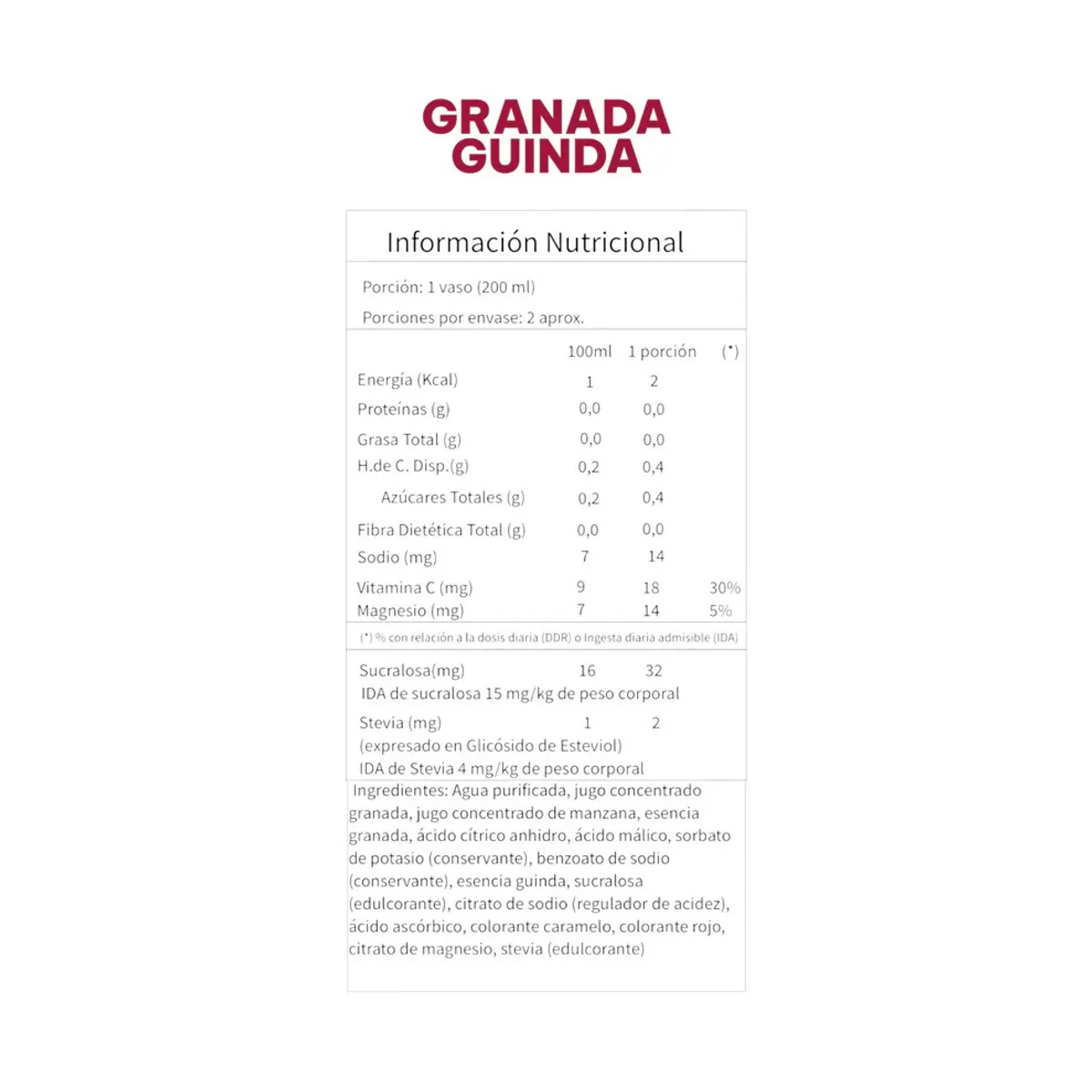 GENERICO - PACK X6 JUGO NATURAL + CITRATO DE MAGNESIO GRANADA GUINDA 473ML - I LIKE