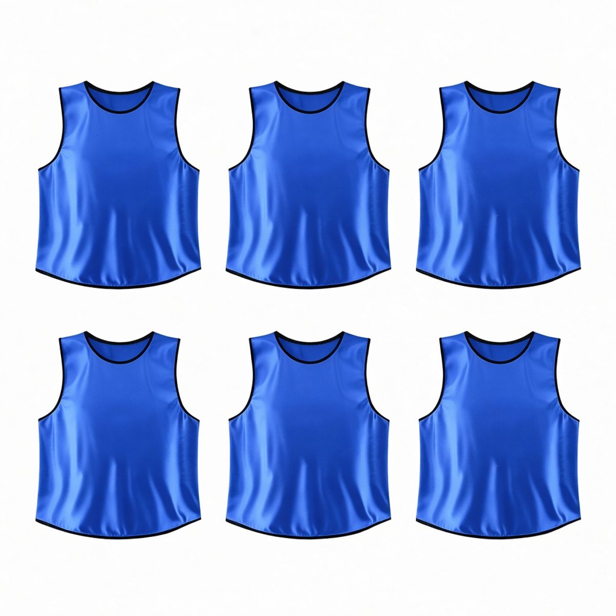 IMPOPLANET - Pack x6 Camisetas Deportivas Infantiles Unisex Color Azul Entrenamiento y Educación Física