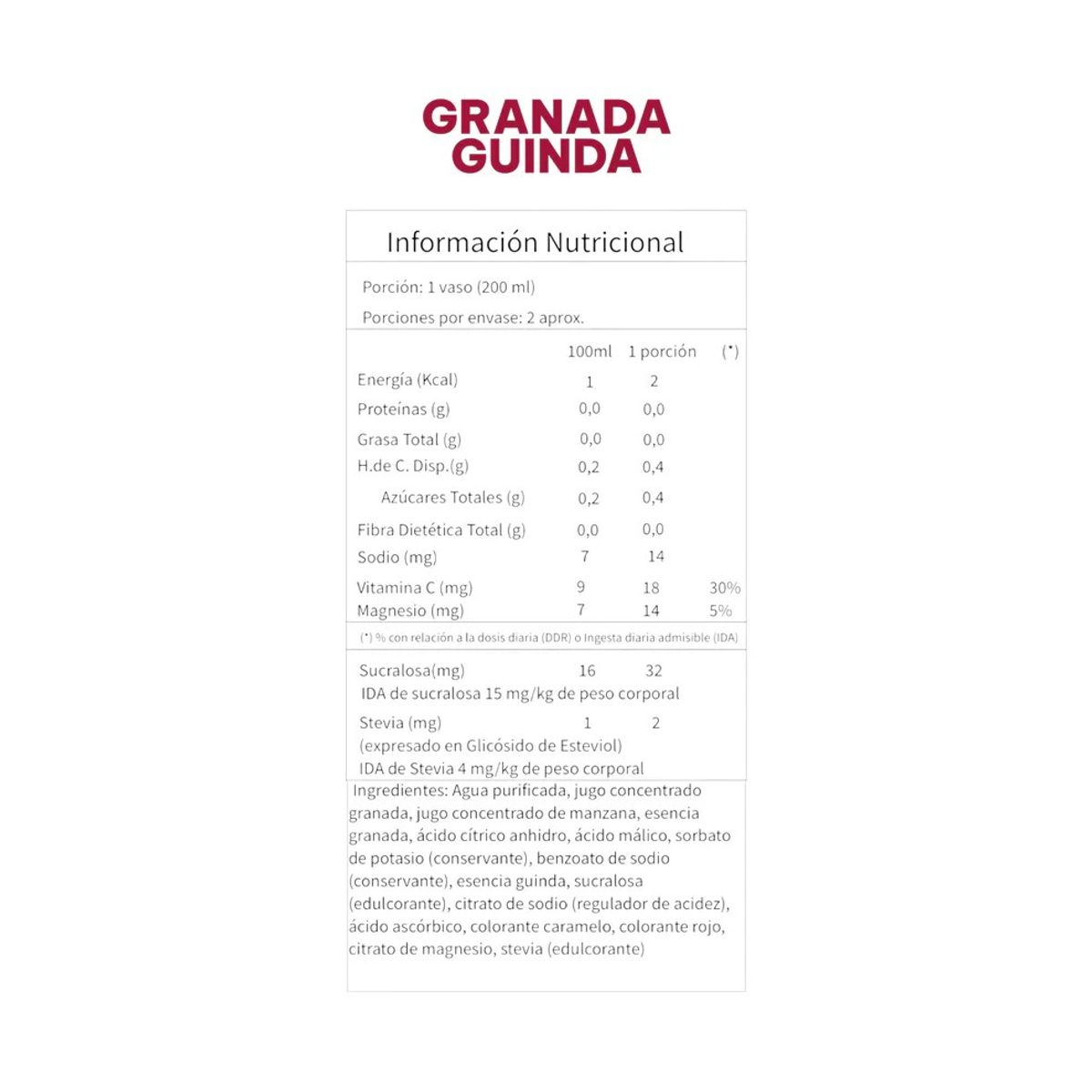 GENERICO - PACK X12 JUGO NATURAL + CITRATO DE MAGNESIO GRANADA GUINDA 473ML - I LIKE