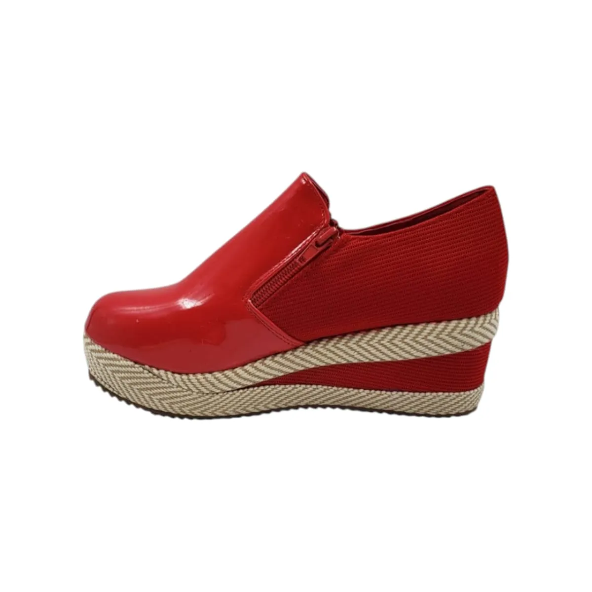 HERIEL - Zapato Panchita Roja Charol Plataforma
