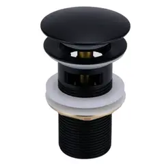UNITEX - Desague Lavatorio Negro Mate Con Rebalse 62043B