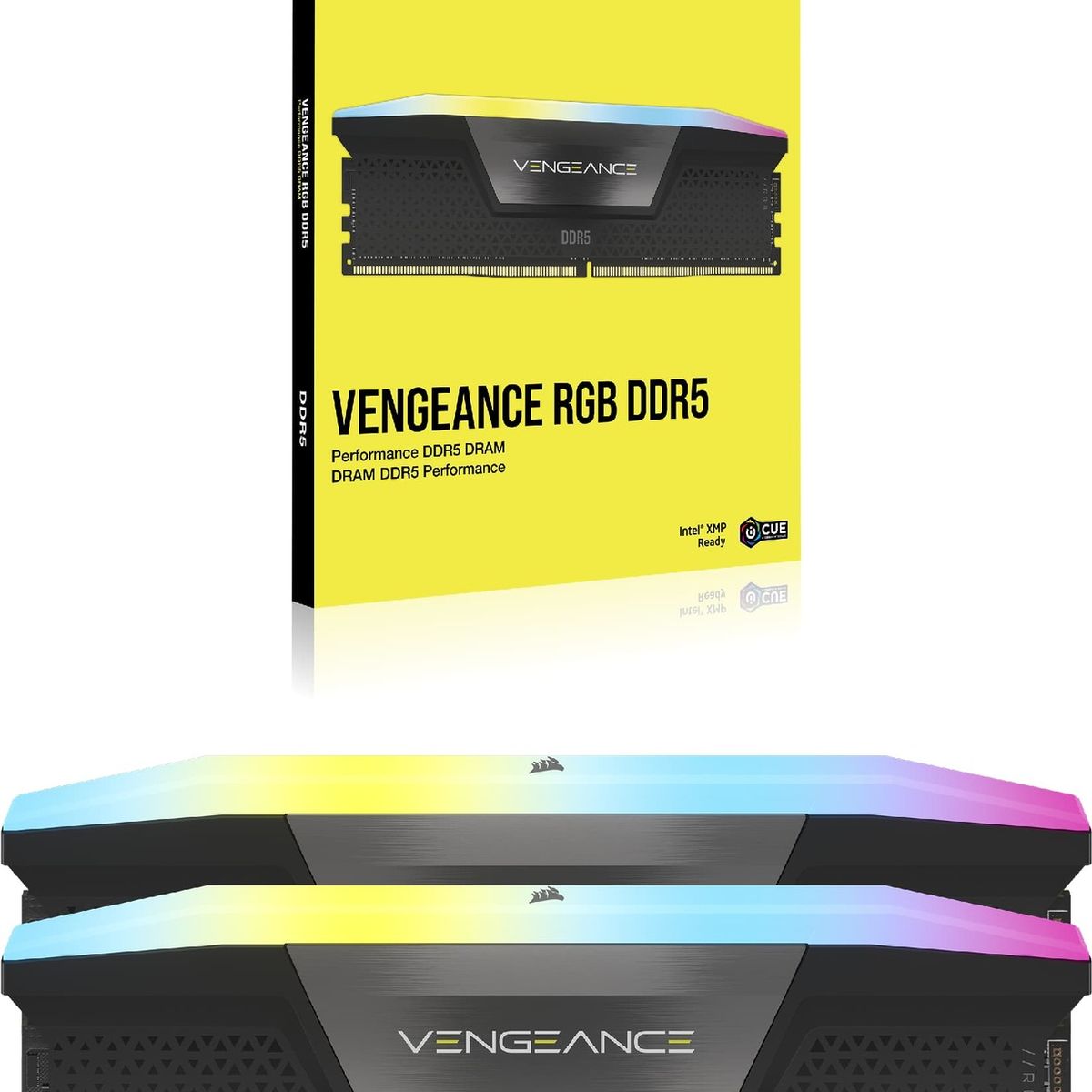 CORSAIR - Kit de memoria RAM Corsair VENGEANCE RGB DDR5, 64 GB (2x32 GB), 5600 MT/s, CL40, Negro