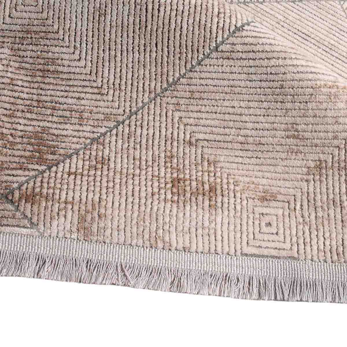 BROOKMAN - Alfombra Rectangular Poliéster Mazzini Beige con Blanco 200 x 290 cm