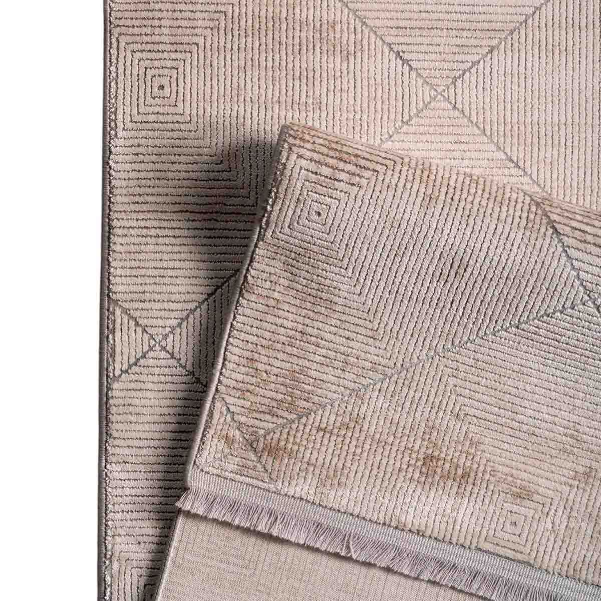 BROOKMAN - Alfombra Rectangular Poliéster Mazzini Beige con Blanco 200 x 290 cm