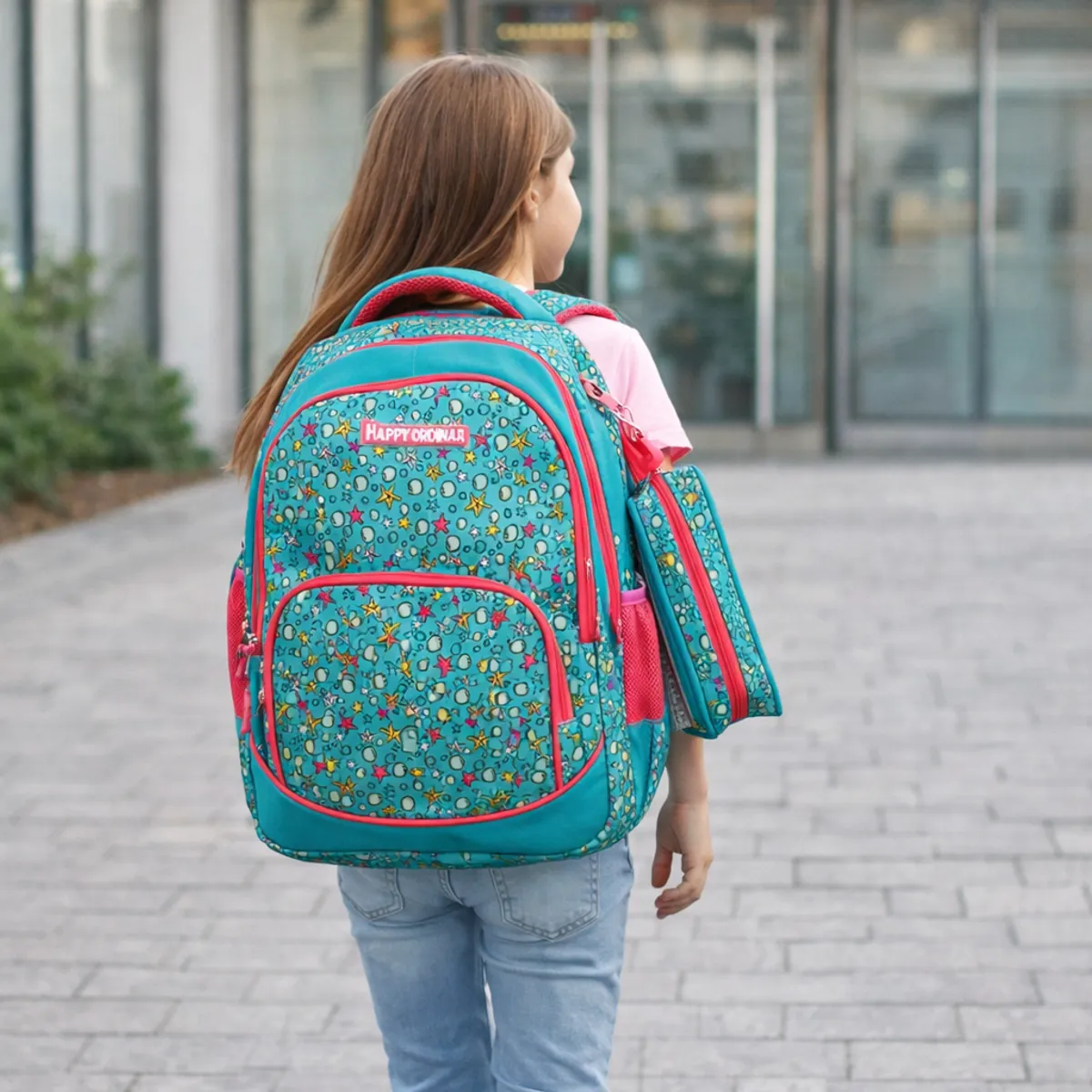 MV MOVAC - Mochila set escolar infantil con estuche niña Liviana múltiples bolsillos regreso clases
