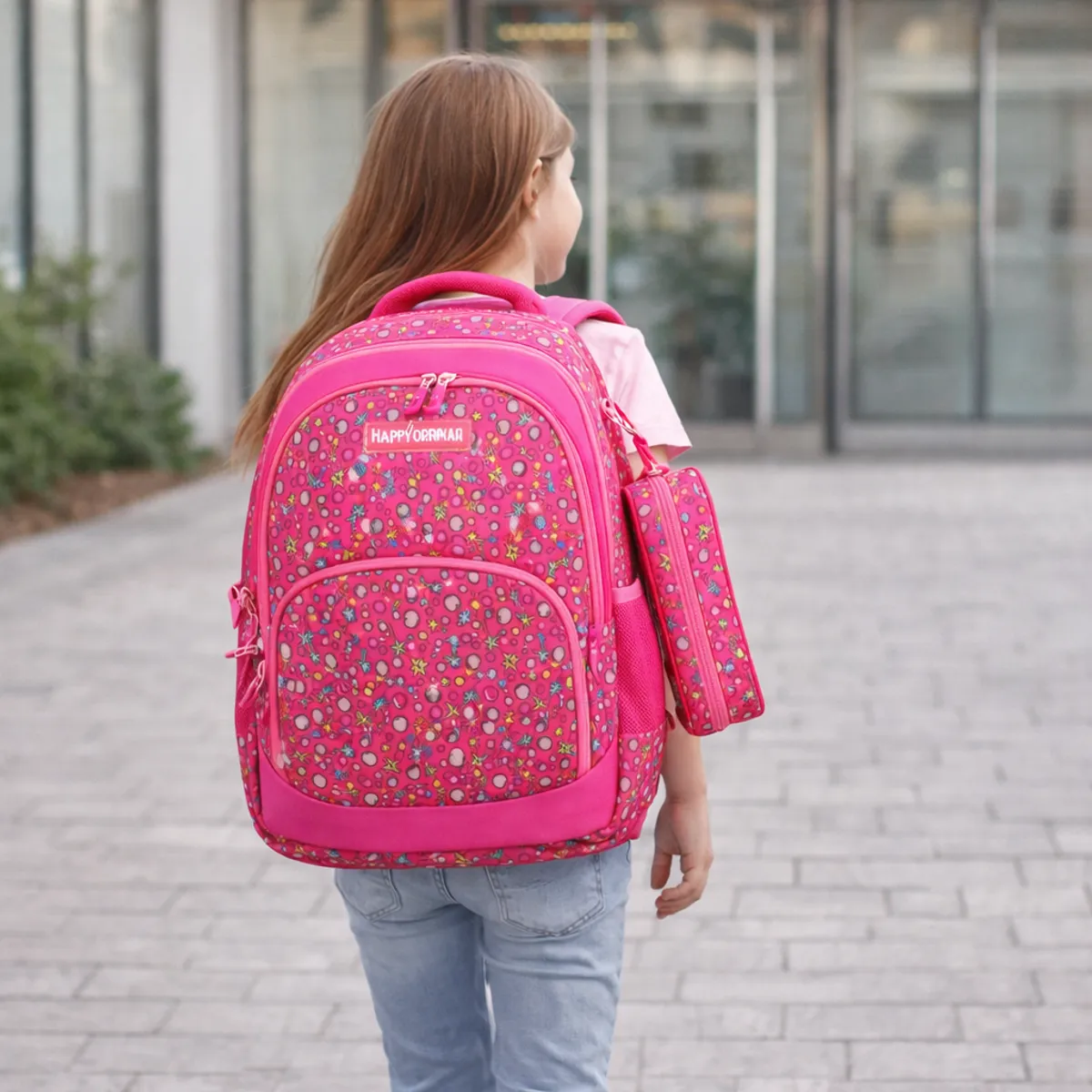 MV MOVAC - Mochila set escolar infantil con estuche niña Liviana múltiples bolsillos regreso clases