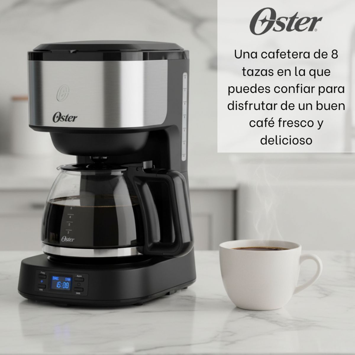 OSTER - Cafetera Oster Acero Inoxidable Programable - BVSTDC10SS