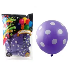 GENERICO - GLOBO 12 IMPRESO A POLKA MORADO X 12 UNI