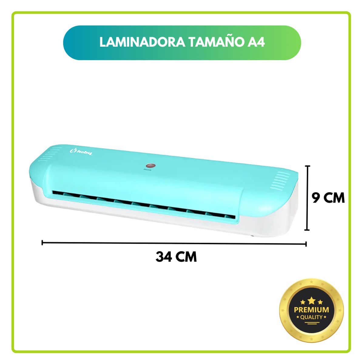 GENERICO - Plastificadora Laminadora Hoby A4 Verde