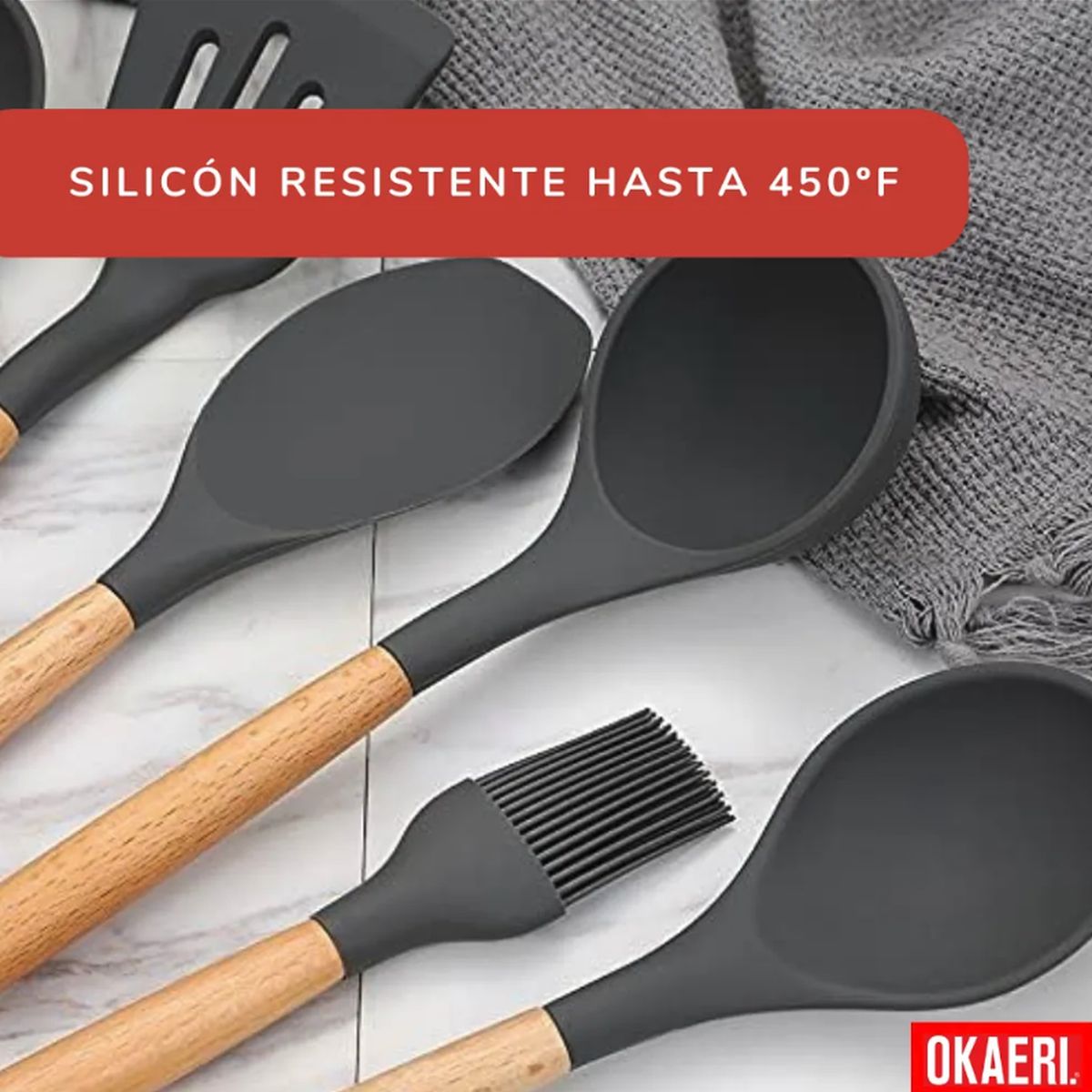 GENERICO - 12 Piezas De Palas Y Espátulas Utensilios Okaeri Reposterías - Negro
