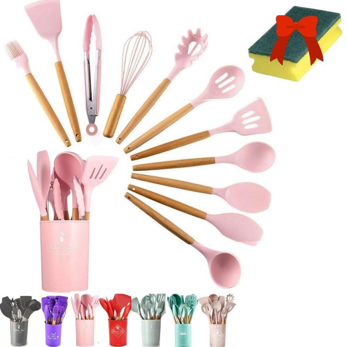 GENERICO - 12 Piezas De Palas Y Espátulas Utensilios Okaeri Reposterías - Rosa