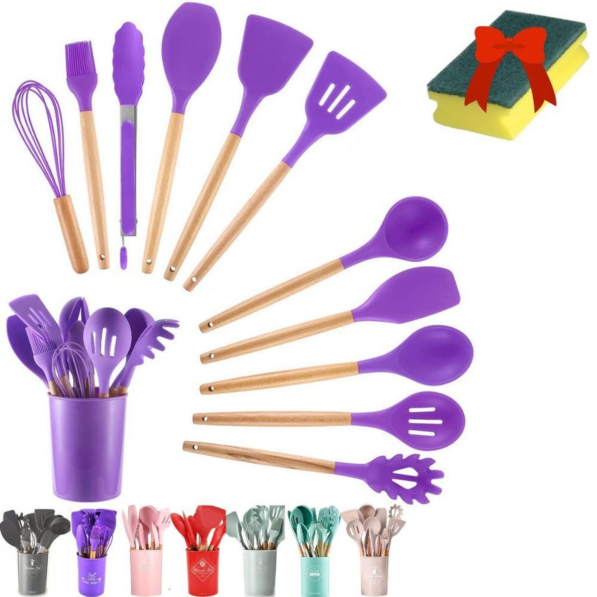GENERICO - 12 Piezas De Palas Y Espátulas Utensilios Okaeri Reposterías - Purpura