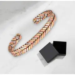 GENERICO - Pulsera Brazalete Cobre Magnetica Unisex Ajustable Imanes
