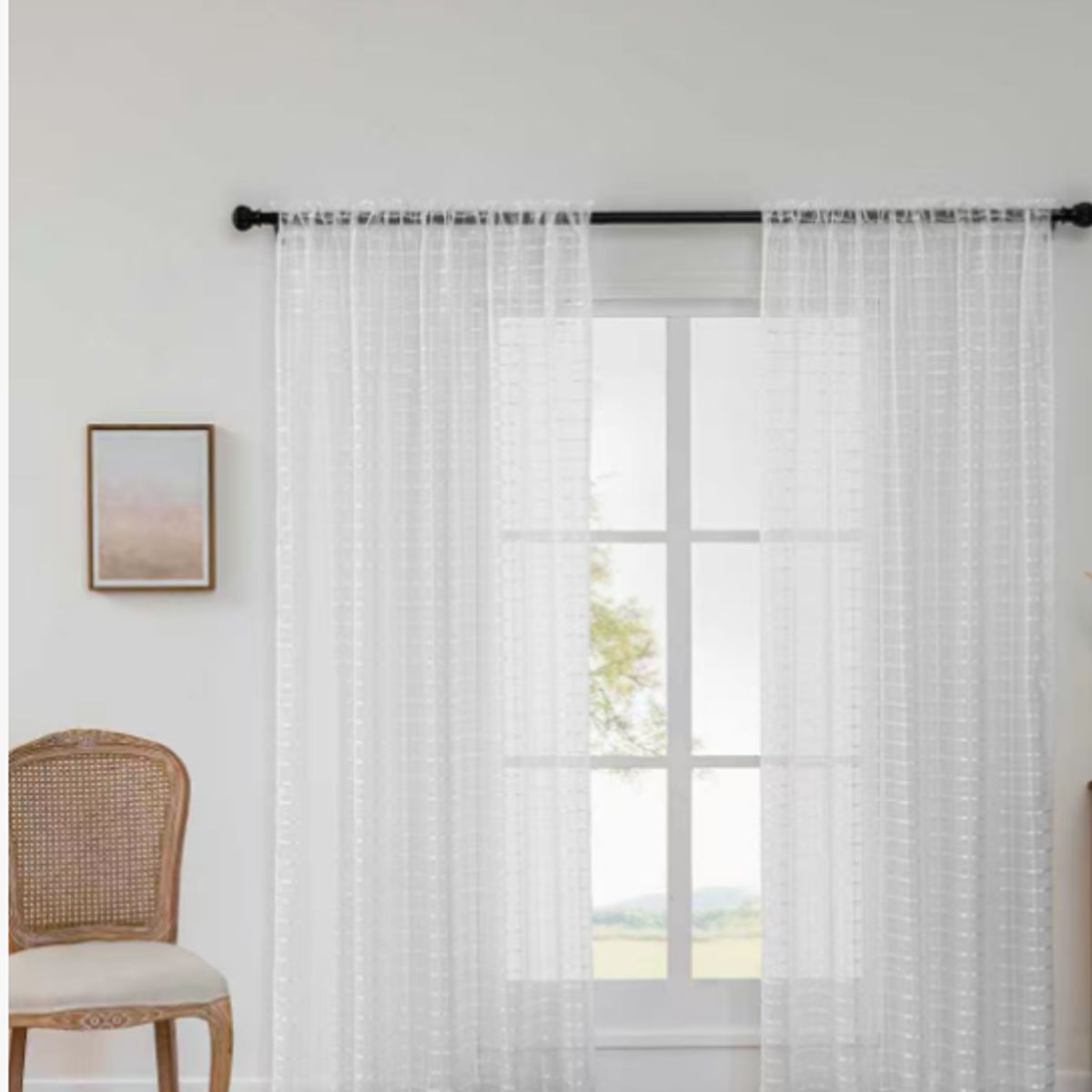OKAY - Cortina Velo Cuadrille 140x220cm 2paño Blanco