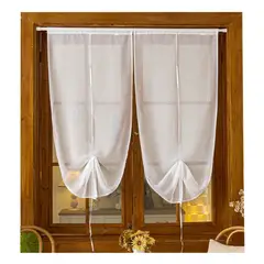 OKAY - Cortina Velo 2 Paño Liso Visillos Cortina Tela 60x150cm