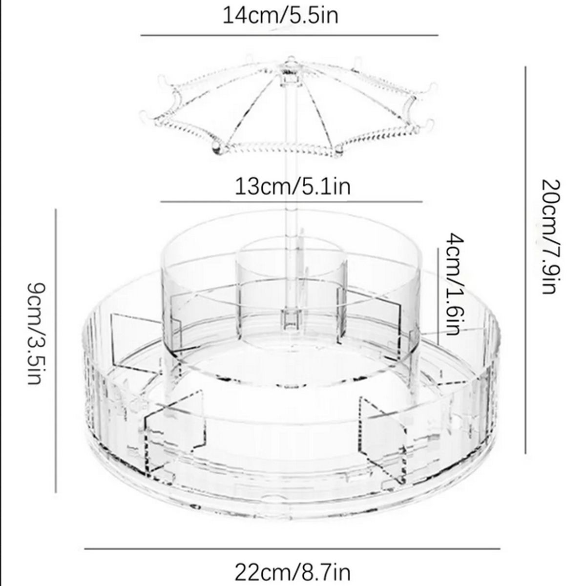 GENERICO - Caja De Almacenamiento De Cosméticos Giratoria Transparente