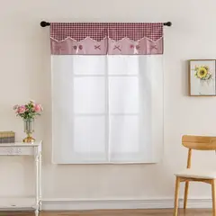 OKAY - Cortina De Cocina Tela Lino 2 Paños 60x150cm