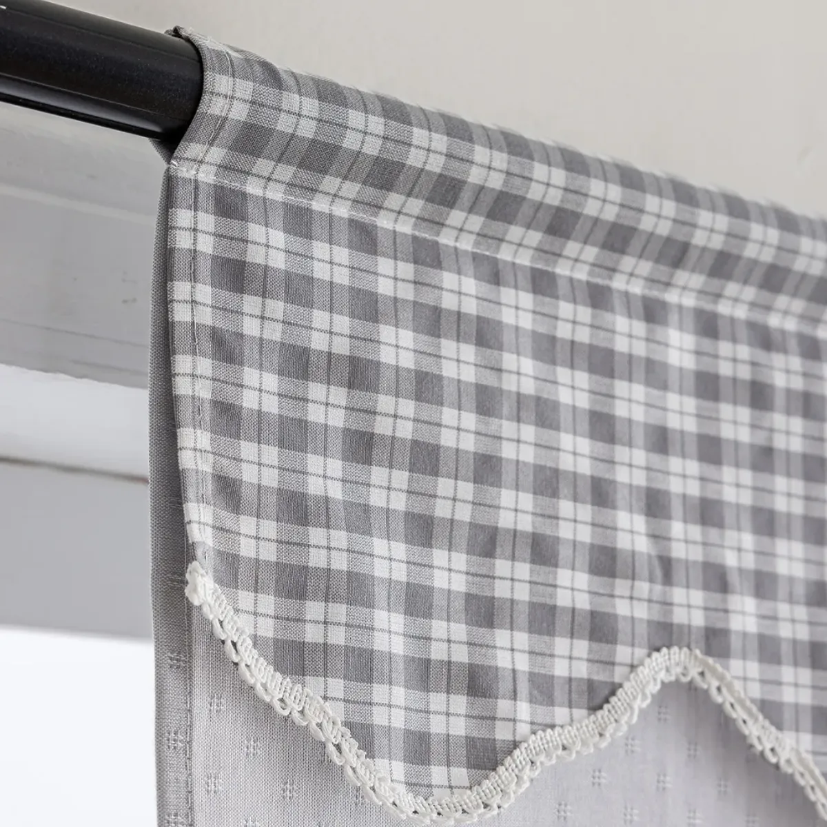OKAY - Cortina De Cocina Tela Lino 2 Paños 60x150cm