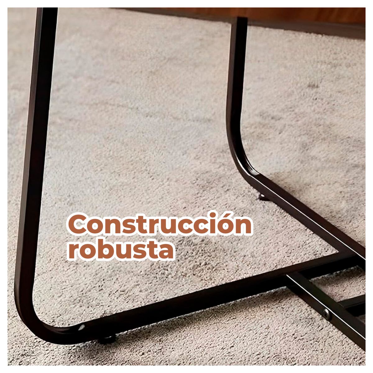 GLOBAL LATIN GROUP - Set 2 Mesas de Centro Nido Madera y Metal Modernas Sala Living