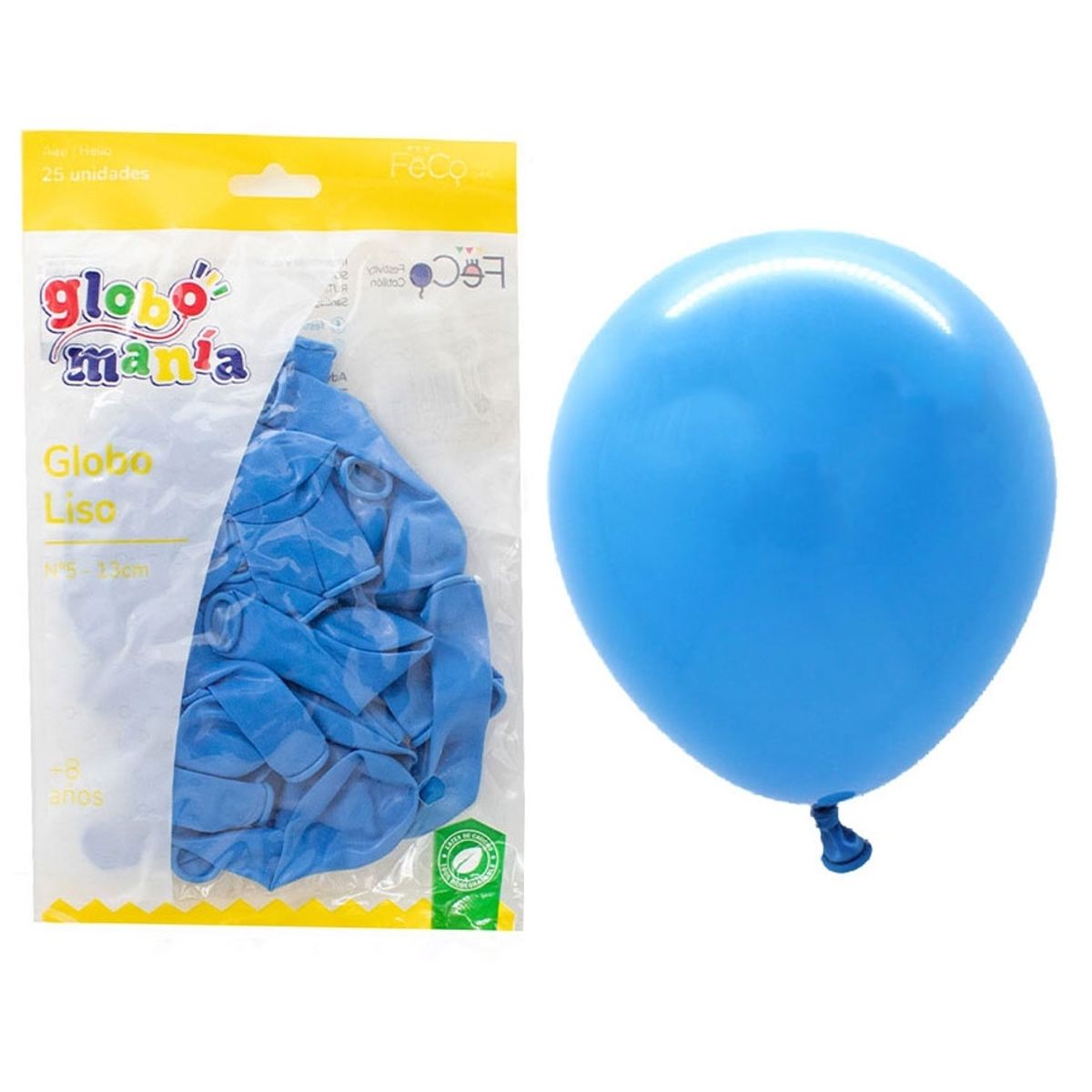 GENERICO - GLOBO 5 STANDAR CELESTE X25 UNI