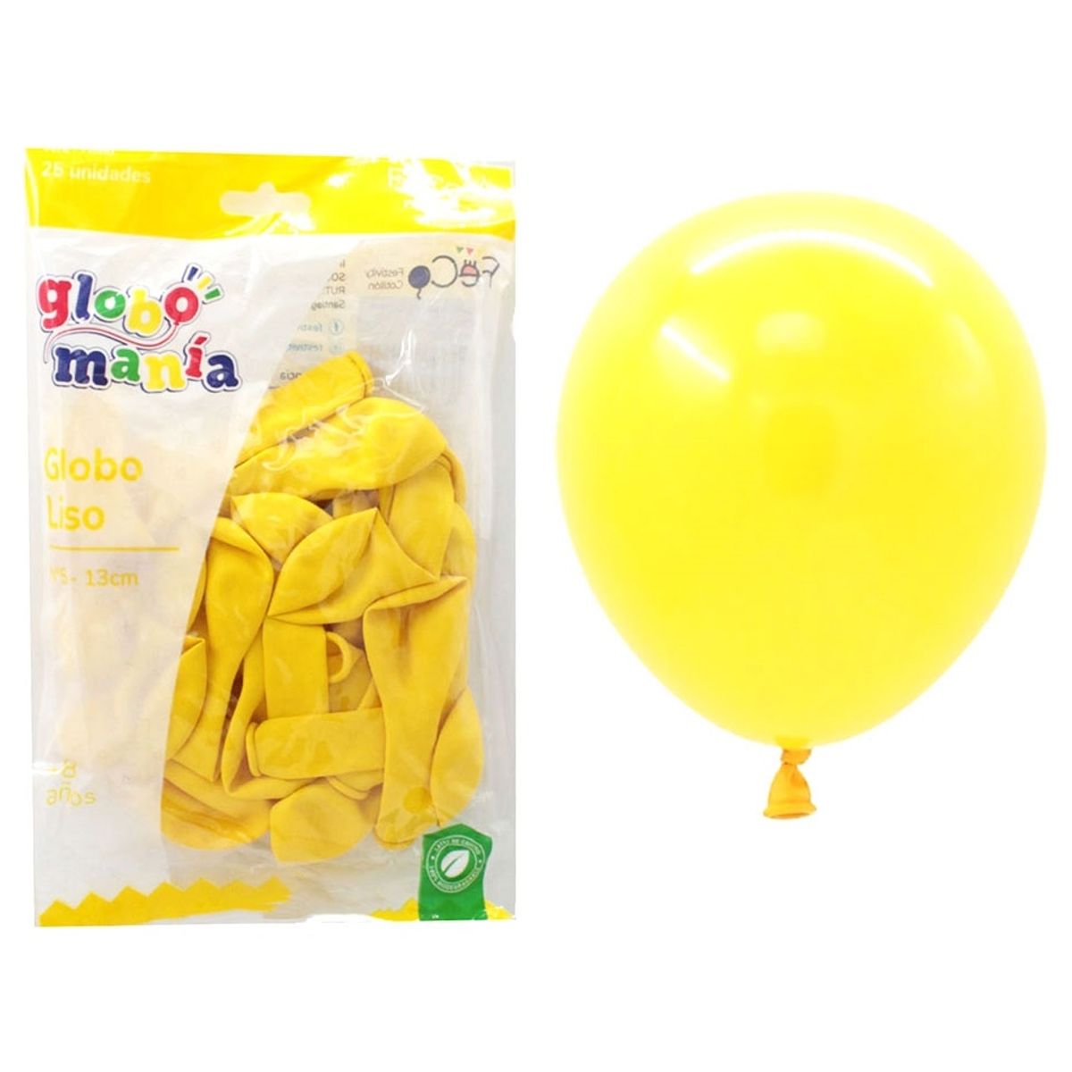 GENERICO - GLOBO 5 STANDARD AMARILLO X25 UNI