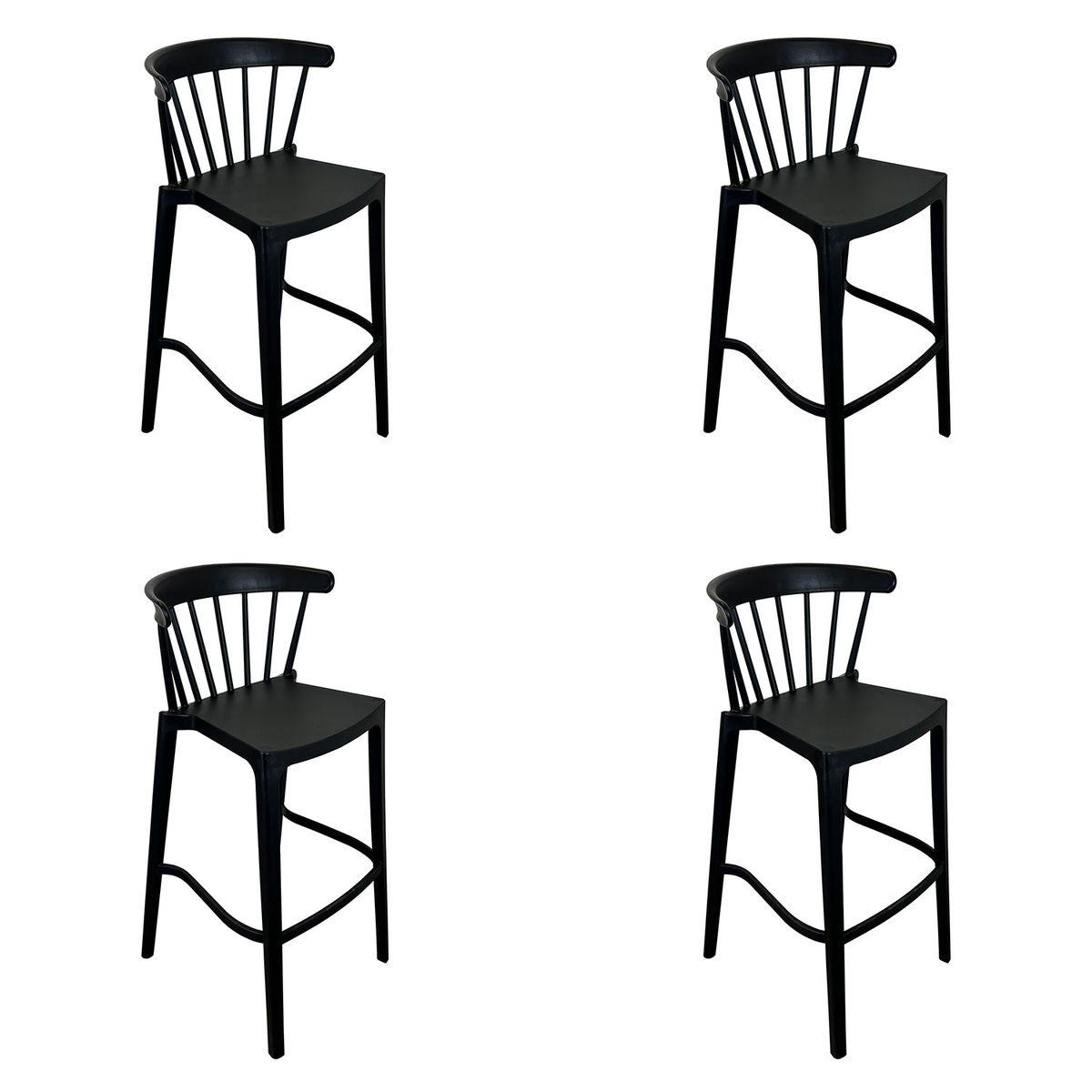 ALAIA HOME - Pack 4 taburetes bar Windsor negra