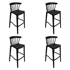 ALAIA HOME - Pack 4 taburetes bar Windsor negra