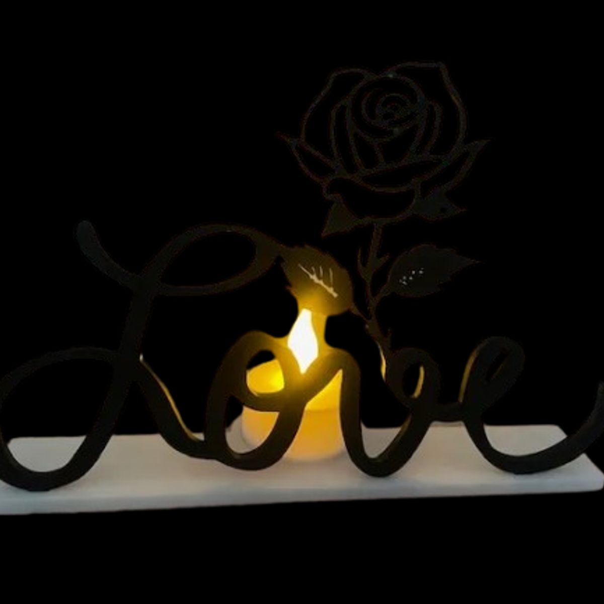 GENERICO - Porta vela Love color negro