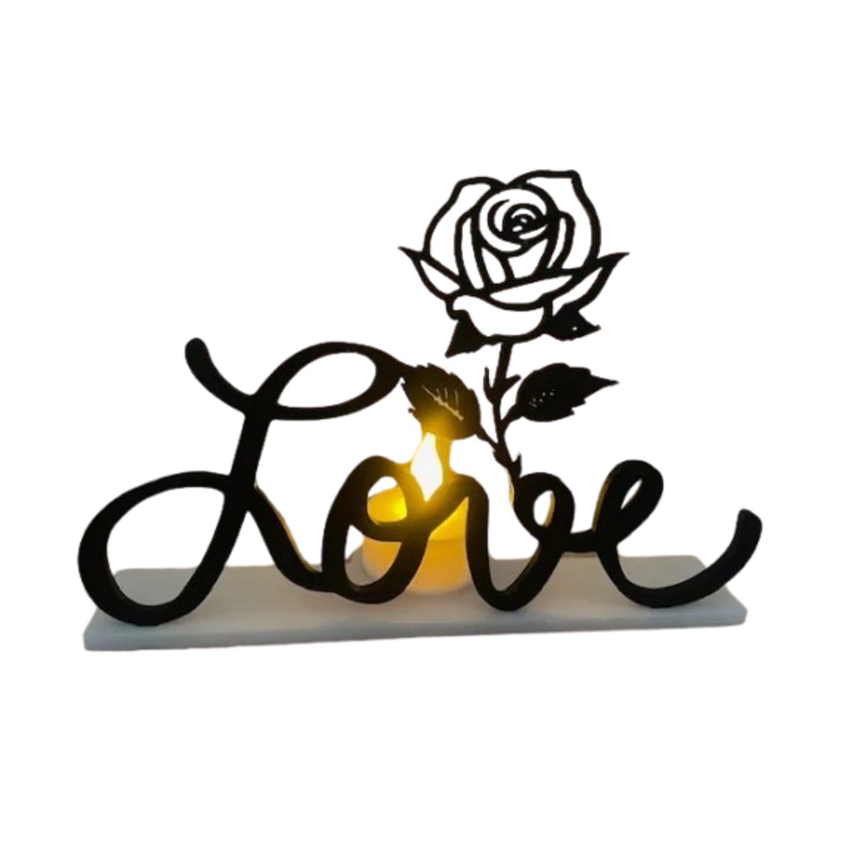 GENERICO - Porta vela Love color negro