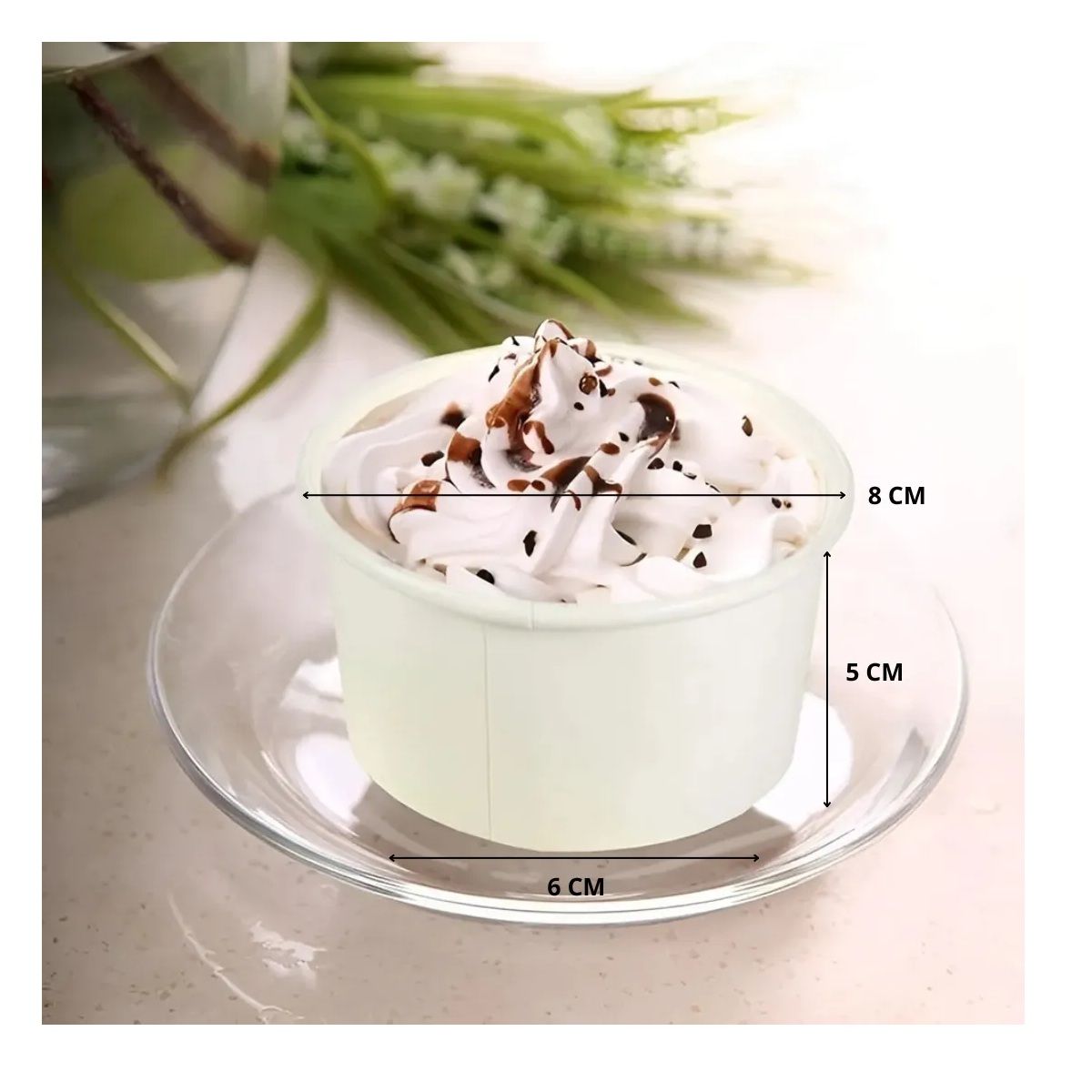 PASTELERIUSCL - 200 Vaso Polipapel Helado Vasos Desechables Pote Helado 4oz Blanco / Pote Helados 4oz Polipapel Pote