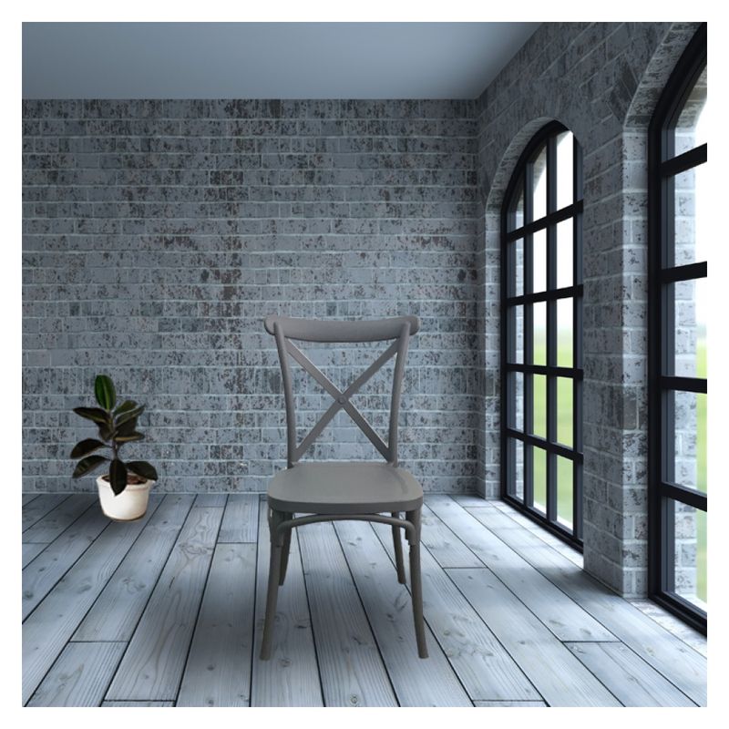 IDETEX - Pack 4 Sillas De Comedor Stack Gris Idetex