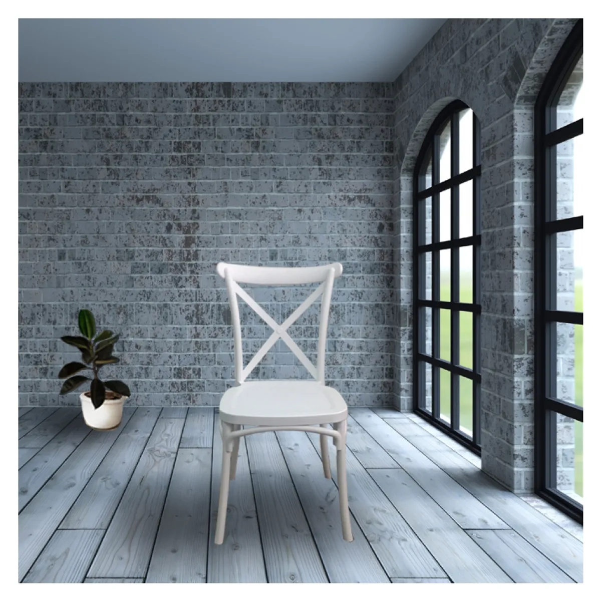 IDETEX - Pack 4 Sillas De Comedor Stack Blanco Idetex
