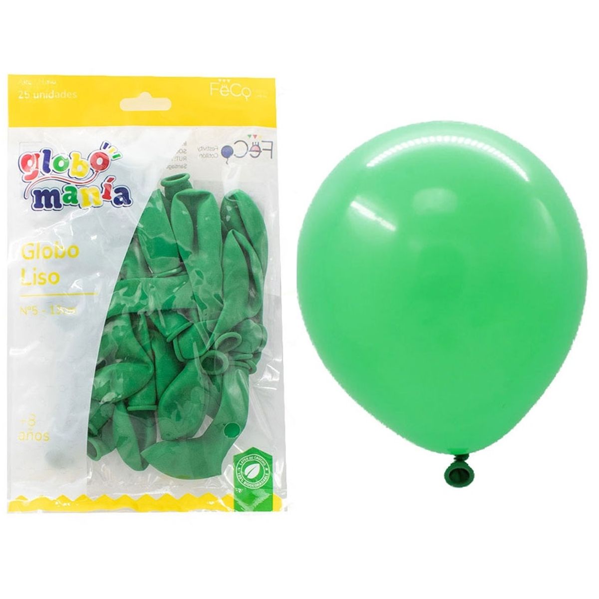 GENERICO - GLOBO 5 STANDARD VERDE X25 UNI