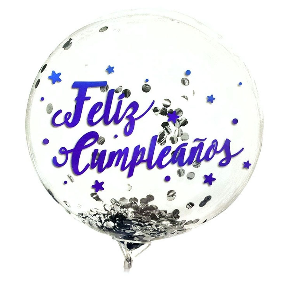 GENERICO - GLOBO BURBUJA CONFETTI FC AZUL X1 UNI