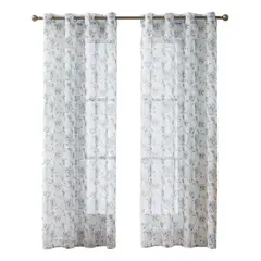 HD HOGAR SPA - Un Paño visillo Hecha Lino Estampado De Flor 140x220cm