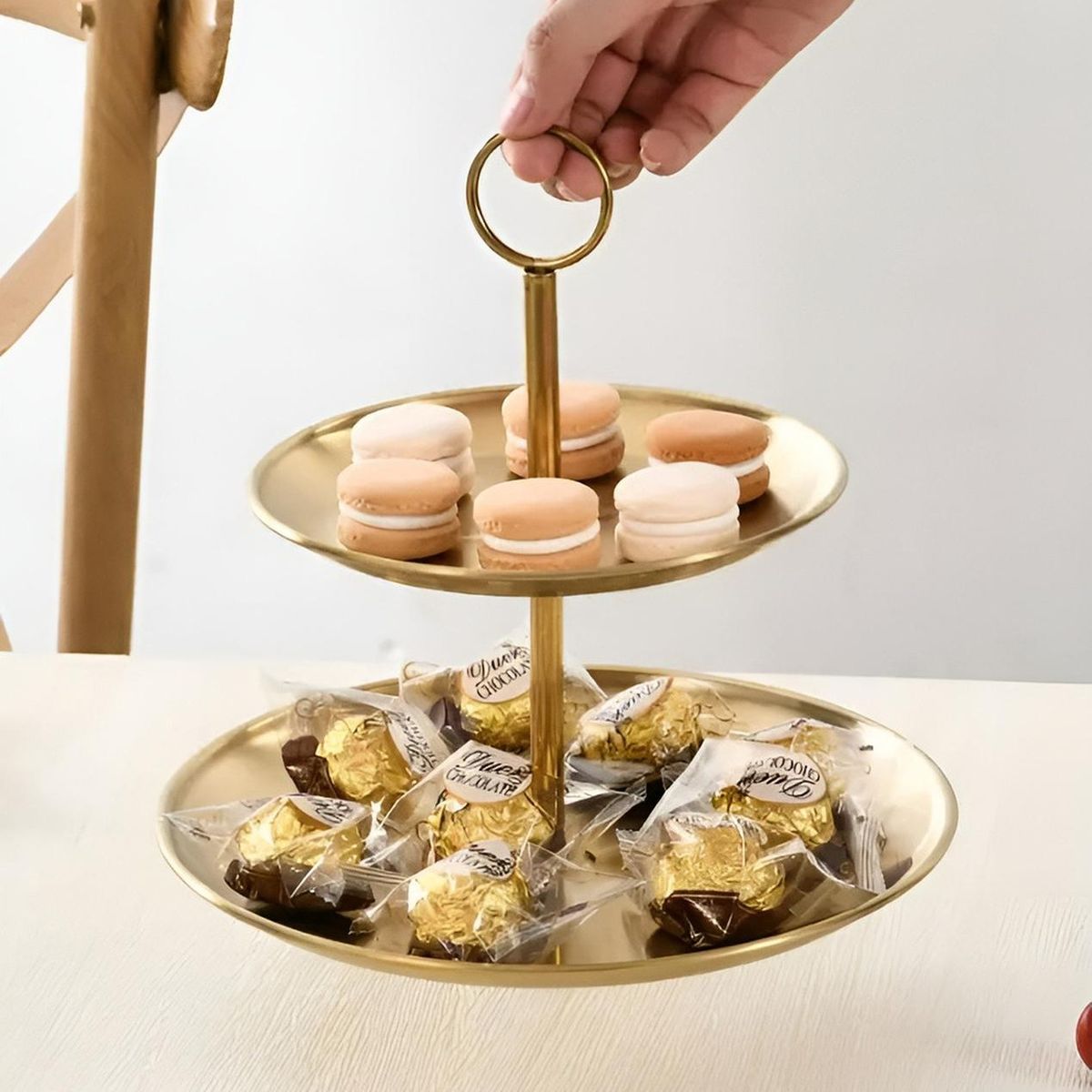 PASTELERIUSCL - Porta Cupcake Porta Torta Exhibidor Candy Bar Soporte 2nivel Base Para Ponque Porta Muffin Alzadores