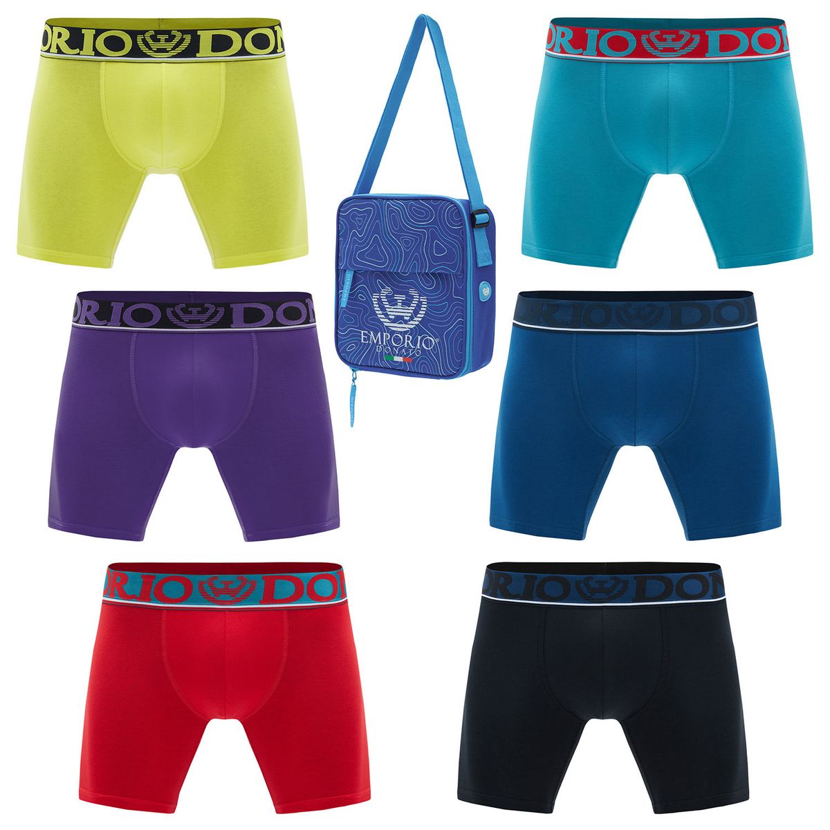 GIOVACCHINO - Pack de 6 Boxer Medio Algodón Hombre Con Bolso Regalo