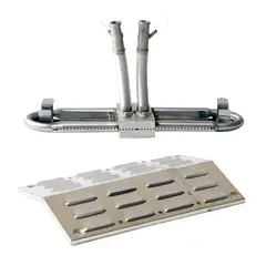 GENERICO - Kit Repuesto Quemador Ovalado + Difusor de Llama Ajustables Universales Parrillas Gas