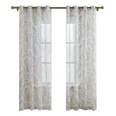 OKAY - Visillo Hecha Lino Estampado 2 Paños 140*220 Cm