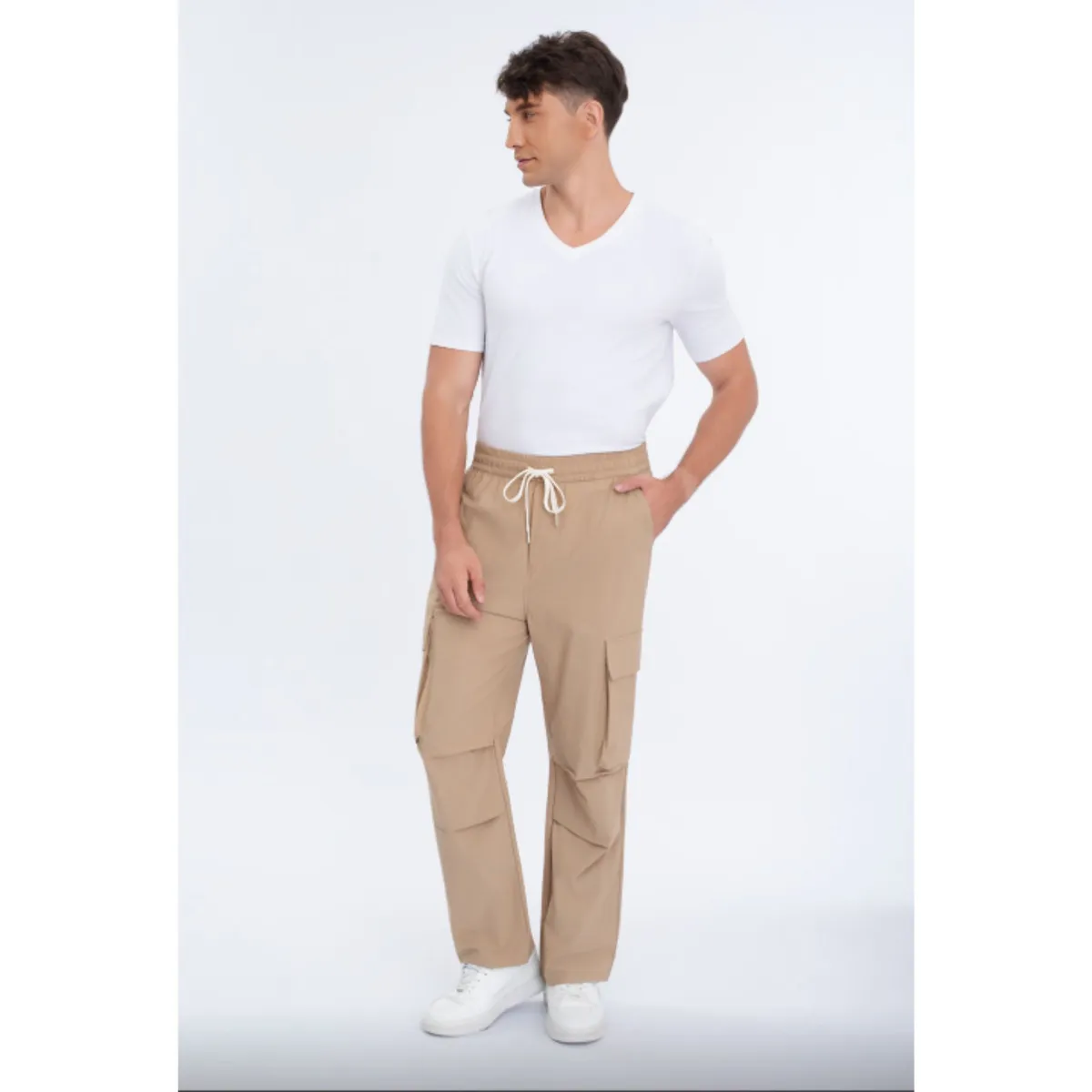 LIKE SHOP - Pantalón Cargo Hombre Verano Elasticado Recto 4007