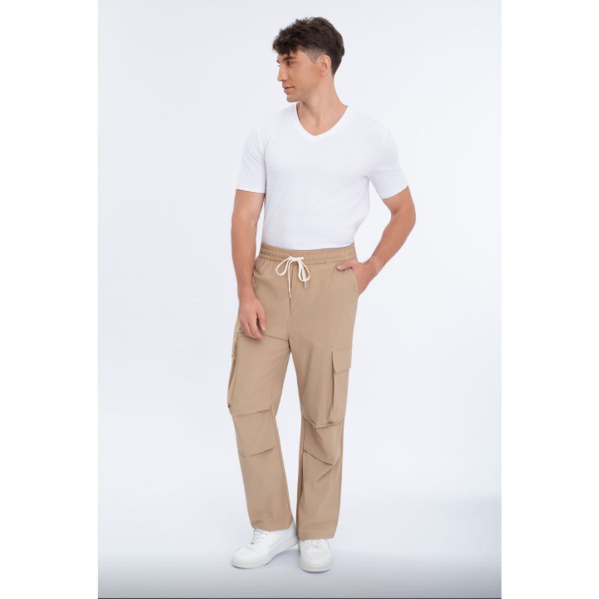 LIKE SHOP - Pantalón Cargo Hombre Verano Elasticado Recto 4007
