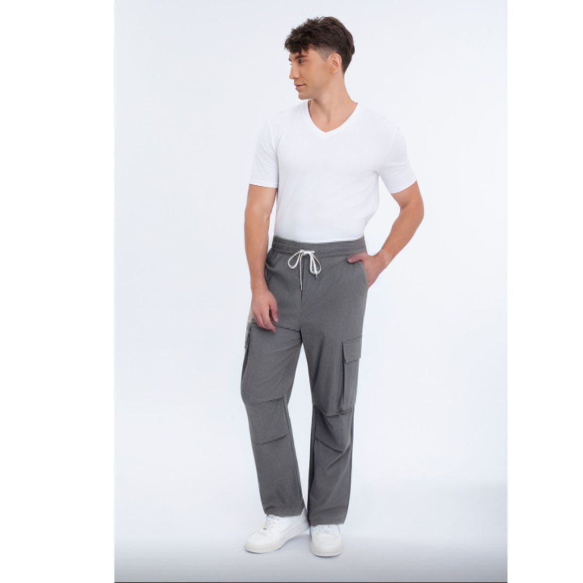 LIKE SHOP - Pantalón Cargo Hombre Verano Elasticado Recto 4007