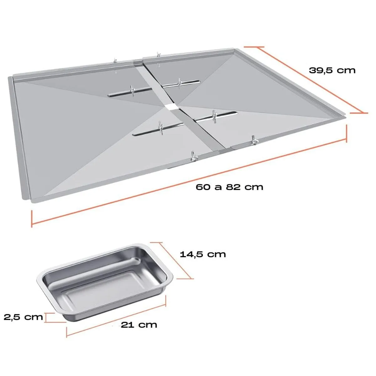 GENERICO - Bandeja De Grasa Para Parrillas A Gas Ajustable Universal Parrillas a Gas