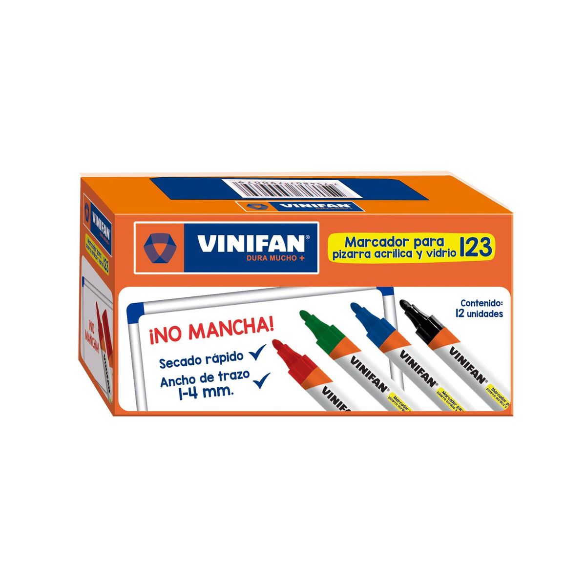 GENERICO - Plumón Marcador de Pizarra S123 Vinifan - Caja 12 uds - Negro - Tamano Unico
